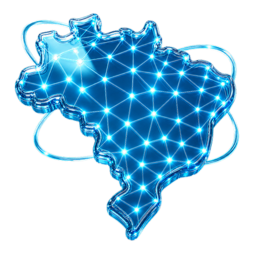 Mapa do Brasil em rede digital